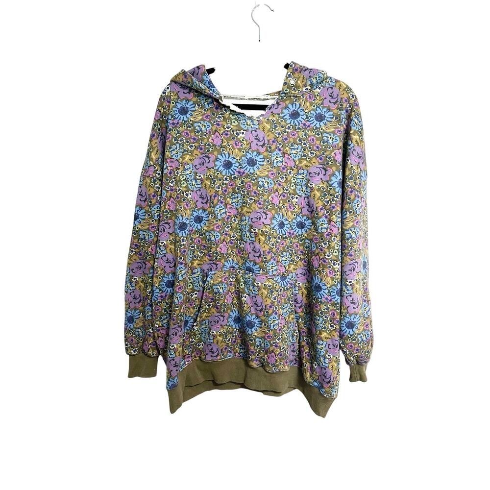 NATURAL LIFE Oversized Printed Hoodie Ditsy Floral Boho Cottagecore Sweatshirt - Picture 2 of 5